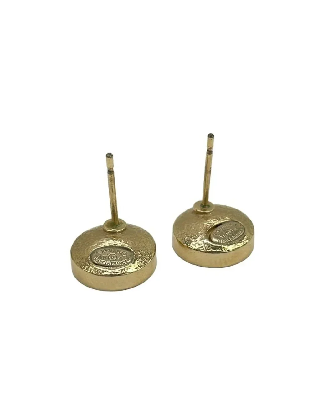 Chanel Earrings CC Logo Gold Black